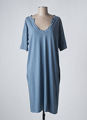 Rochie midi mâneci scurte mâneci scurte albastru SANFASON femeie