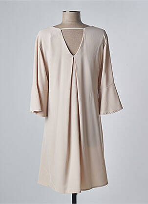 Rochie scurtă mâneci 3/4 mâneci 3/4 bej INFINITIF femeie