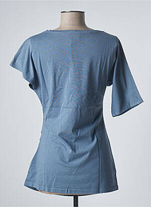 Tricou elasticitate mâneci scurte albastru SANFASON femeie