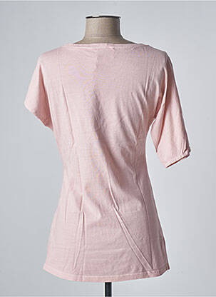 Tricou elasticitate mâneci scurte roz SANFASON femeie