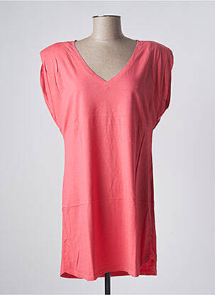 Tunică mâneci scurte roz SANFASON femeie