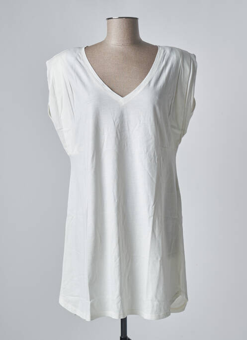 Tunică mâneci scurte alb SANFASON femeie