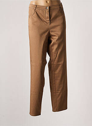 Pantalon slim țesătură poplin mărime normală maro FRANK WALDER femeie