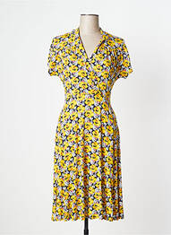 Rochie midi croială fluidă mâneci scurte galben BLUTSGESCHWISTER femme