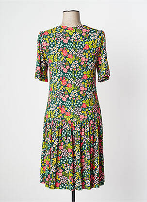 Rochie midi imprimeu floral mâneci scurte verde BLUTSGESCHWISTER femeie
