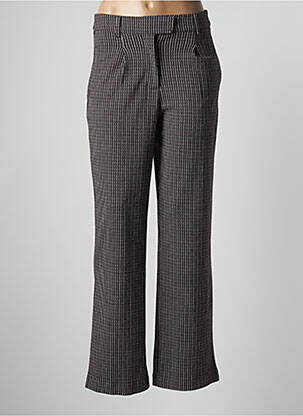 Pantalon drept talie cu cleme mărime normală negru ICHI femeie