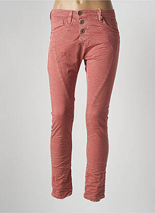 Pantalon slim țesătură poplin mărime normală roșu PLEASE femeie