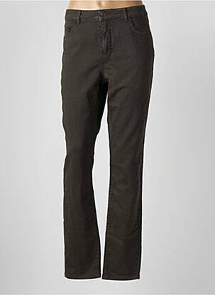 Pantalon chino țesătură poplin mărime normală verde GEISHA femeie