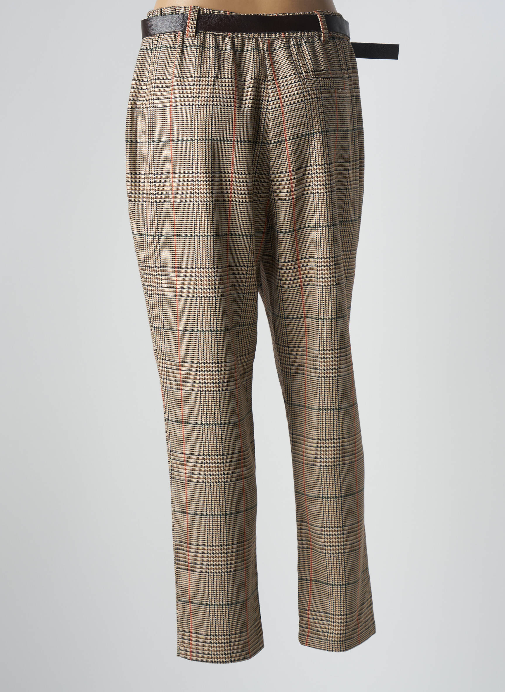 Pantalon 7/8 talie înaltă talie înaltă bej BSB femeie