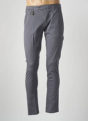 Pantalon chino țesătură poplin mărime normală gri DAN JOHN bărbat