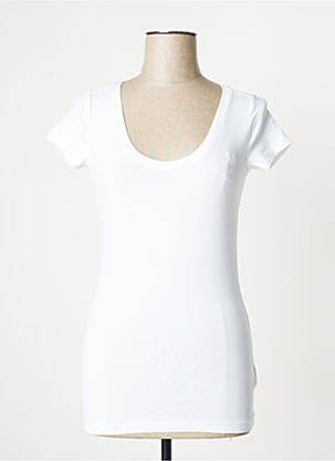 Tricou croială cambrată mâneci scurte alb G STAR femme