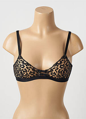 Sutien efect material satinat top triunghiuri negru SIMONE X SIMONE PÉRÈLE femeie