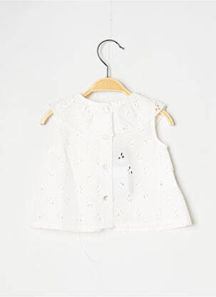 Bluză broderie engleză mâneci scurte alb J.O MILANO fată