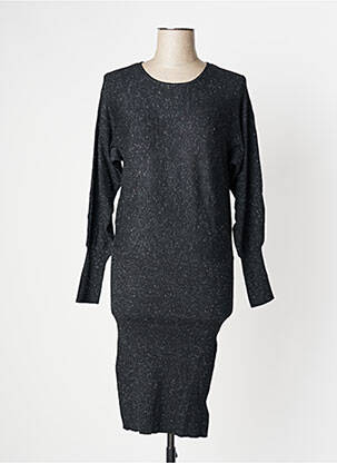 Rochie midi mâneci lungi mâneci lungi negru CAMAIEU femeie