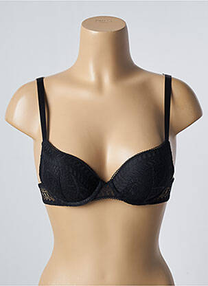 Sutien efect material satinat top sutien push-up negru PASSIONATA femeie