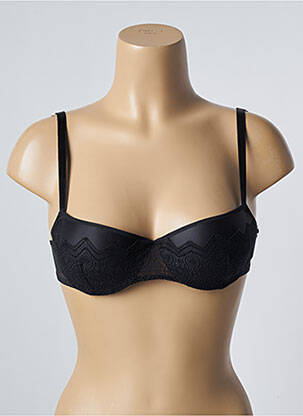 Sutien efect material satinat top sutien push-up negru PASSIONATA femeie