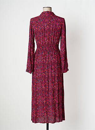 Rochie lungă imprimeu fantezie mâneci lungi violet AN' GE femeie
