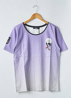 Tricou croială dreaptă mâneci scurte violet 12IA femeie
