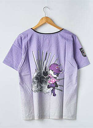 Tricou croială dreaptă mâneci scurte violet 12IA femeie