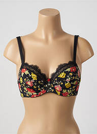 Sutien efect material satinat sutien cupe întregi cu decolteu înalt negru ANTIGEL femme