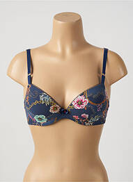 Sutien efect material satinat albastru ANTIGEL femeie