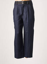 Pantalon larg țesătură crep talie înaltă albastru ONE STEP femeie