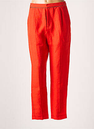 Pantalon drept țesătură crep mărime normală portocalie I.CODE (By IKKS) femeie