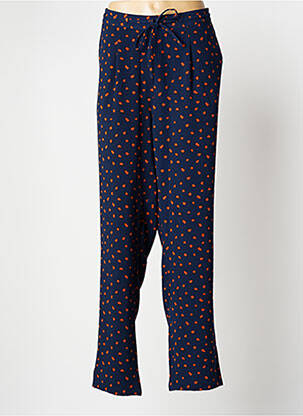 Pantalon drept țesătură crep mărime normală albastru DAMART femeie