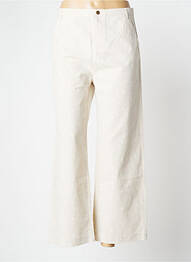 Pantalon 7/8 închidere cu fermoar sub clapetă cu nasturi mărime normală bej I.CODE (By IKKS) femeie