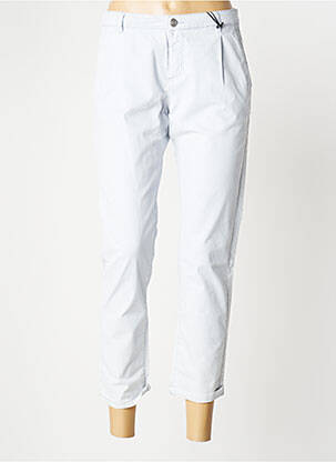 Pantalon chino țesătură poplin mărime normală albastru IKKS femeie