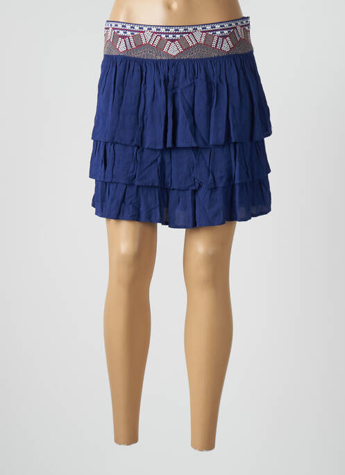 Fustă scurtă buzunare albastru CAMAIEU femme