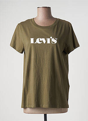 Tricou serigrafie flockată mâneci scurte verde LEVI'S femeie