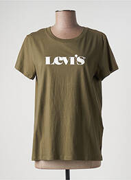 Tricou serigrafie flockată mâneci scurte verde LEVI'S femeie