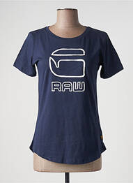 Tricou serigrafie mâneci scurte albastru G STAR femeie