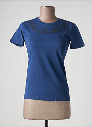 Tricou serigrafie mâneci scurte albastru GUESS femeie