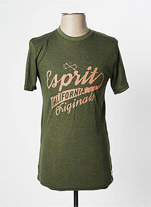 Tricou țesătură melanj mâneci scurte verde ESPRIT bărbat