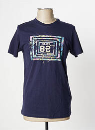 Tricou croială cambrată mâneci scurte albastru FINE LOOK bărbat