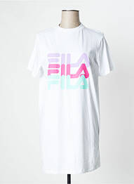 Tricou croială dreaptă mâneci scurte alb FILA femme