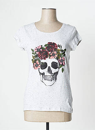 Tricou croială dreaptă mâneci scurte gri UNDIZ femeie