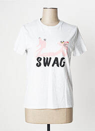 Tricou imprimeu fantezie mâneci scurte gri UNDIZ femme