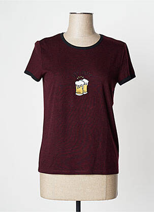 Tricou croială dreaptă mâneci scurte roșu UNDIZ femeie