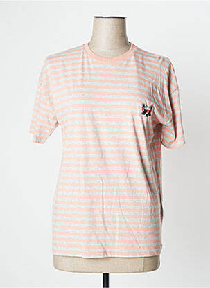 Tricou croială dreaptă mâneci scurte roz UNDIZ femeie