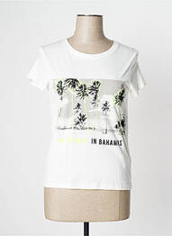 Tricou serigrafie mâneci scurte alb CAMAIEU femme