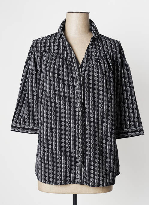 Cămașă țesătură crep mâneci 3/4 negru DAMART femme