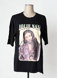 Tricou imprimeu fantezie mâneci scurte negru UNDIZ femme