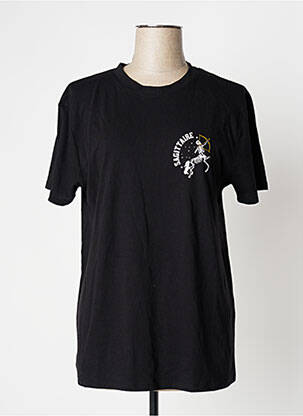 Tricou imprimeu fantezie mâneci scurte negru UNDIZ femeie