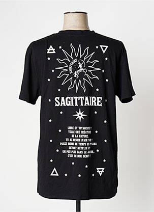 Tricou imprimeu fantezie mâneci scurte negru UNDIZ femeie