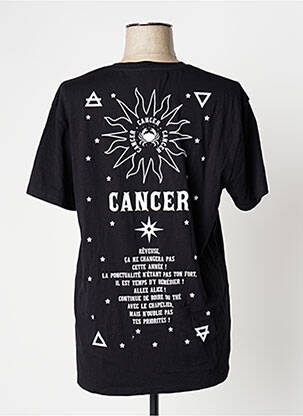 Tricou imprimeu fantezie mâneci scurte negru UNDIZ femeie