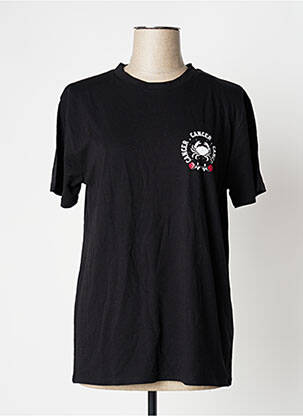 Tricou imprimeu fantezie mâneci scurte negru UNDIZ femeie