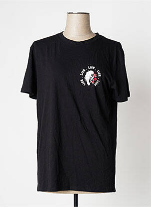 Tricou imprimeu fantezie mâneci scurte negru UNDIZ femeie